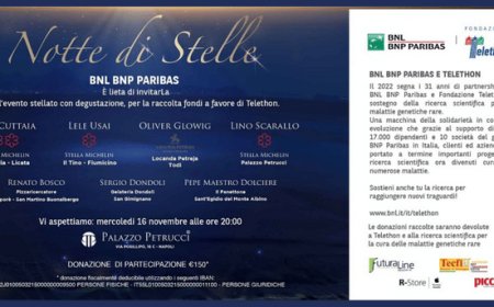 Notte di Stelle a Napoli: a Palazzo Petrucci la festa per Telethon