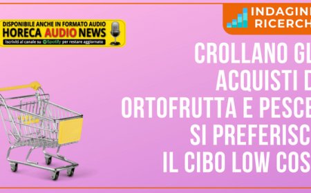 Crollano gli acquisti di ortofrutta e pesce, si preferisce il cibo low cost