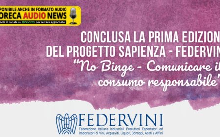 Conclusa la prima edizione del progetto Sapienza - Federvini “No Binge - Comunicare il consumo responsabile”