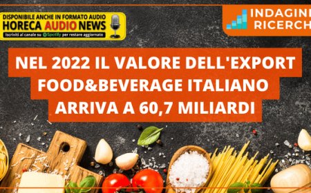 Nel 2022 il valore dell'export food&beverage italiano arriva a 60,7 miliardi