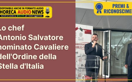 Lo chef Antonio Salvatore nominato Cavaliere dell'Ordine della Stella d'Italia
