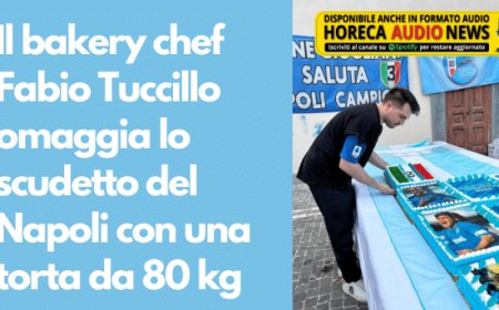 Il bakery chef Fabio Tuccillo omaggia lo scudetto del Napoli con una torta da 80 kg