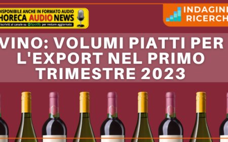 Vino: volumi piatti per l'export nel primo trimestre 2023