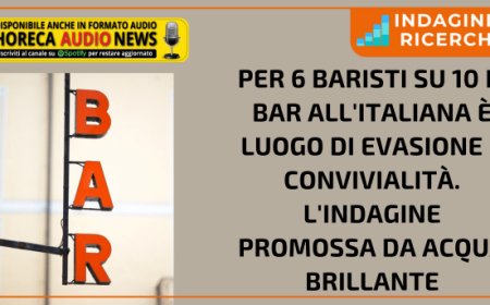 Per 6 baristi su 10 il bar all'italiana è luogo di evasione e convivialità. L'indagine promossa da Acqua Brillante