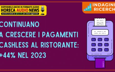 Continuano a crescere i pagamenti cashless al ristorante: +44% nel 2023