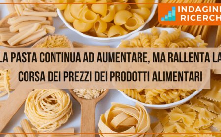 La pasta continua ad aumentare, ma rallenta la corsa dei prezzi dei prodotti alimentari