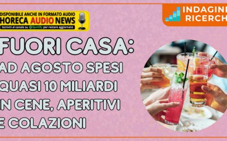 Fuori casa: ad agosto spesi quasi 10 miliardi in cene, aperitivi e colazioni
