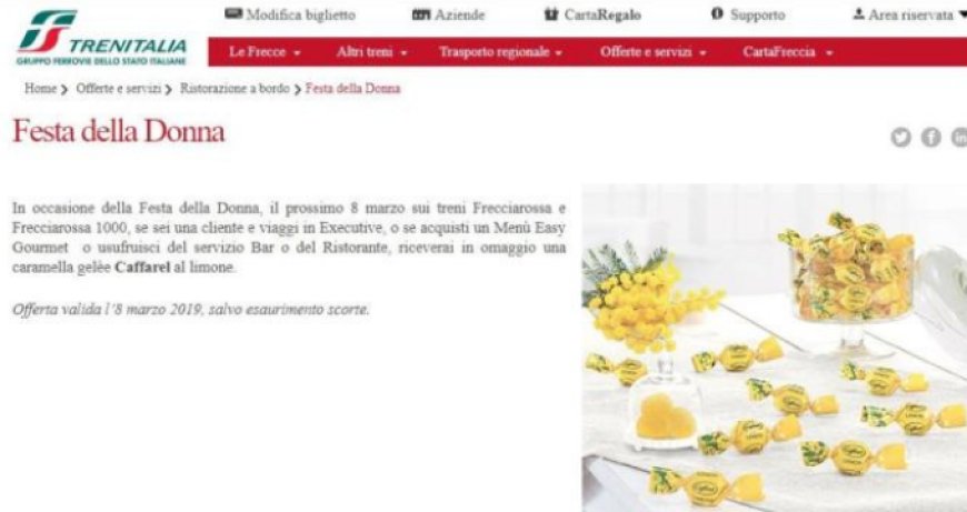 Festa della donna: la caramella al limone di Trenitalia che non piace