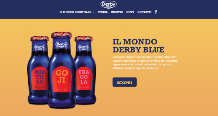 Derby Blue: restyling per il sito web e la classica bottiglietta blu