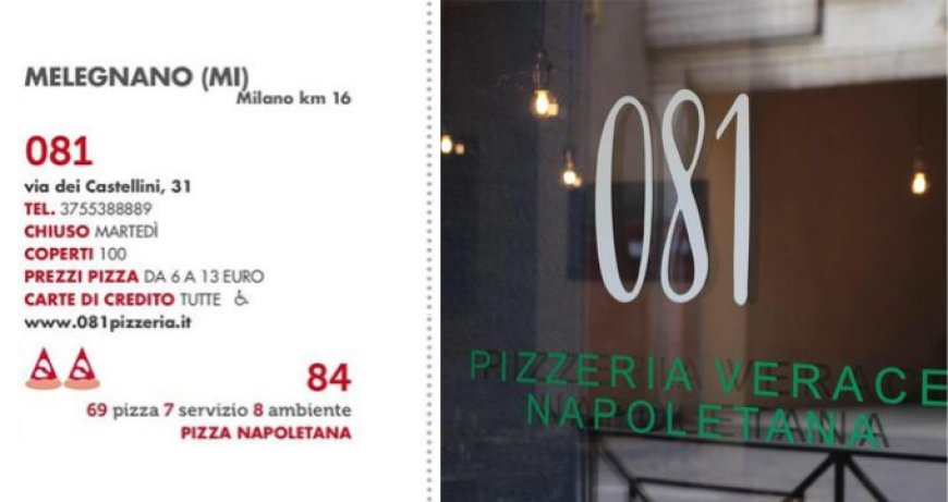 Pizzeria 081 di Melegnano nella guida Gambero Rosso con 2 spicchi
