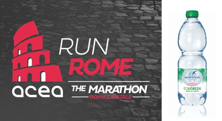 San Benedetto acqua ufficiale dell'Acea Run Rome The Marathon