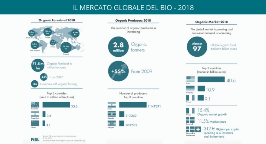 Cresce il mercato globale del Bio. I dati 2018 a Biofach 2020