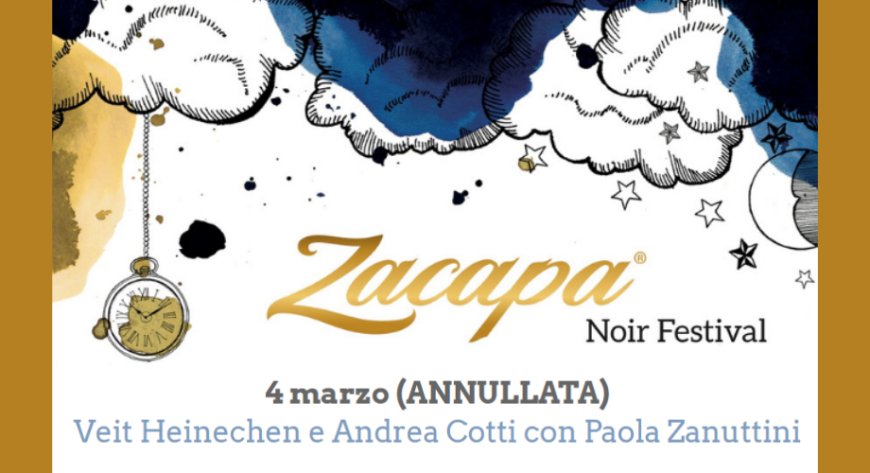 Zacapa Noir Festival: annullata la cena del 4 marzo
