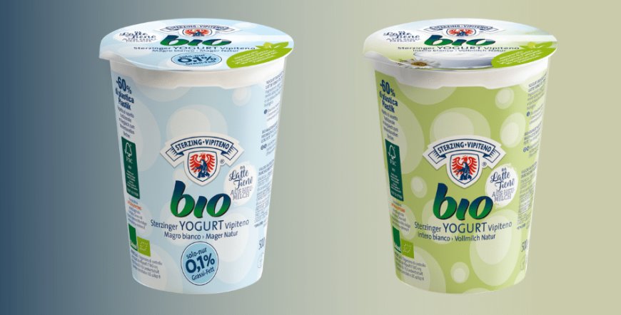 Nuovo packaging eco friendly per i bioYogurt 500 g di Latteria Vipiteno