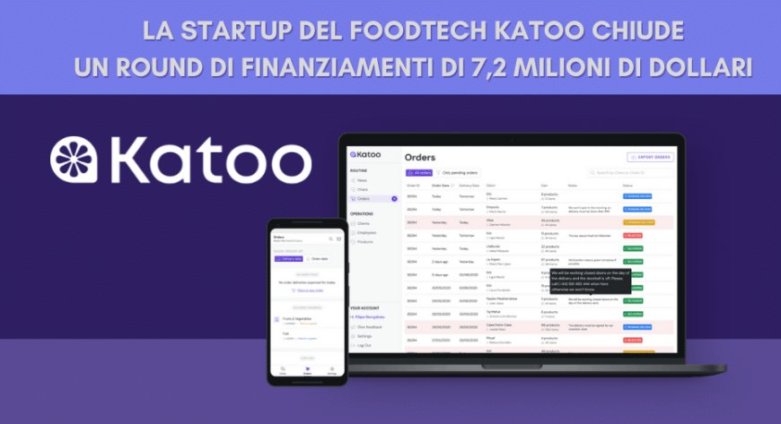 La startup del FoodTech Katoo chiude un round di finanziamenti di 7,2 milioni di dollari