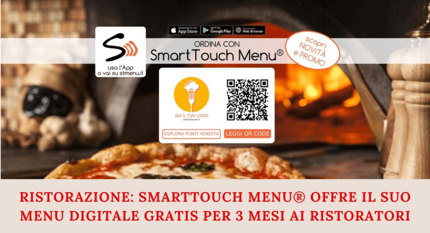 Ristorazione: SmartTouch Menu® offre il suo menu digitale gratis per 3 mesi ai ristoratori