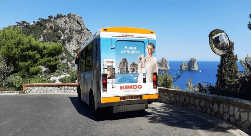 Kimbo sugli autobus delle più belle località turistiche della Campania
