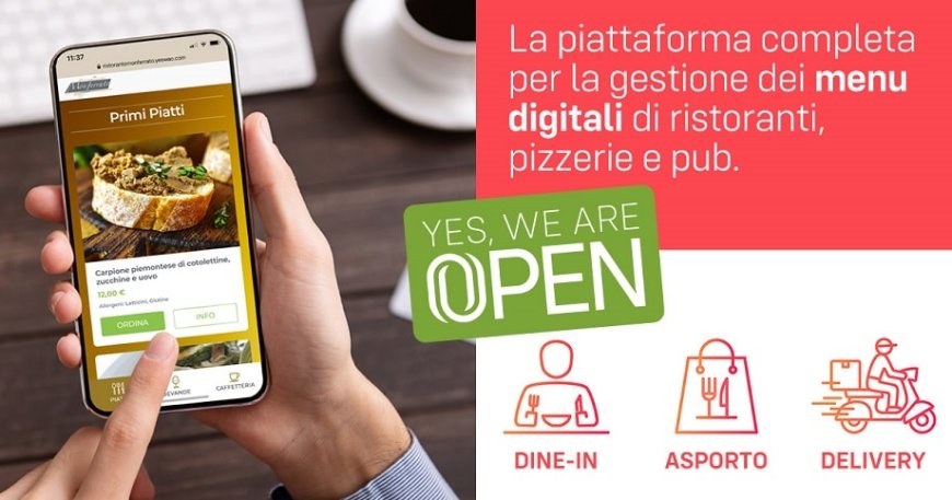 NetToHotel lancia YesWeAreOpen® per la gestione di menu digitali nella ristorazione e nell'ospitalità