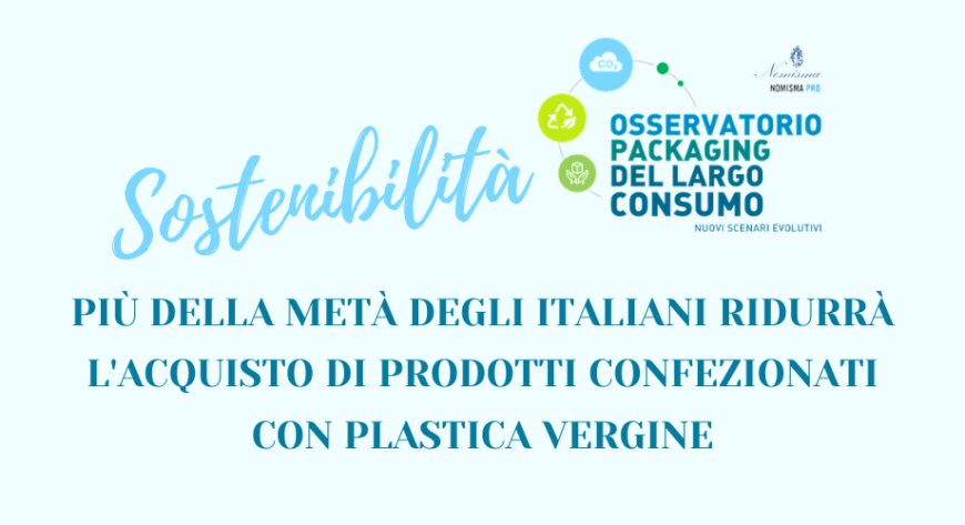 Sostenibilità. Più della metà degli italiani ridurrà l'acquisto di prodotti confezionati con plastica vergine