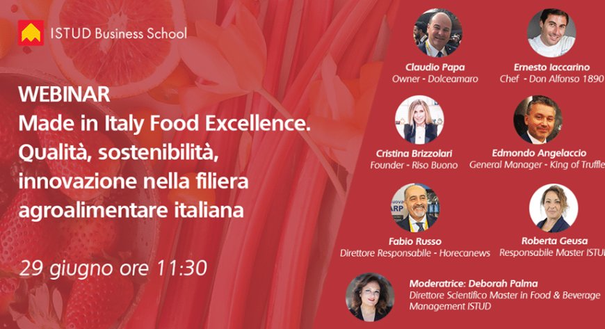 Appuntamento ISTUD con il Webinar "Made in Italy Food Excellence"