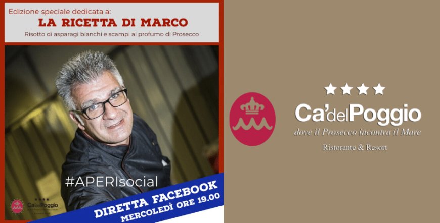 Ca' del Poggio: oggi in diretta Facebook la ricetta dello chef Marco Stocco