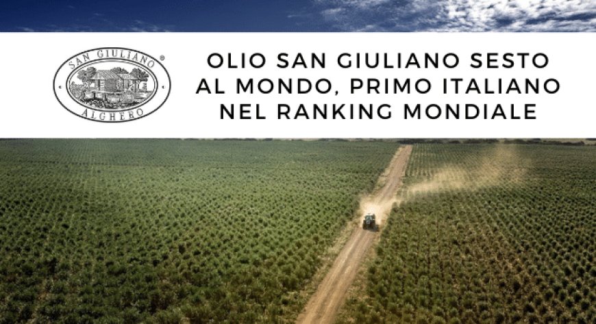 Olio San Giuliano sesto al mondo, primo italiano nel ranking mondiale