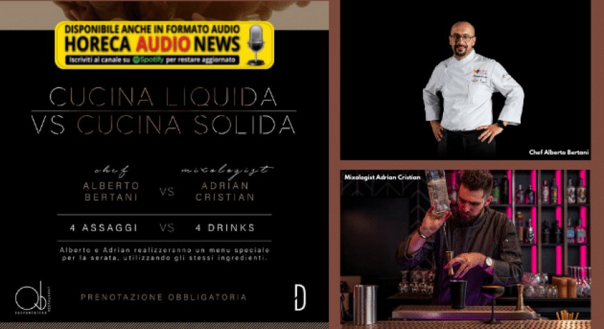 Al Dialogue di Brescia "Cucina liquida VS Cucina solida" con lo chef Alberto Bertani