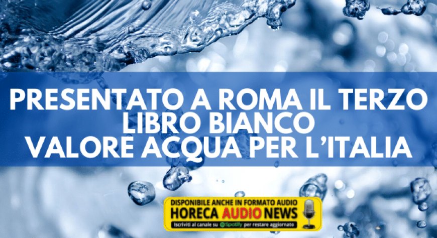 Presentato a Roma il terzo Libro Bianco Valore Acqua per l’Italia