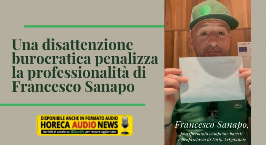 Una disattenzione burocratica penalizza la professionalità di Francesco Sanapo