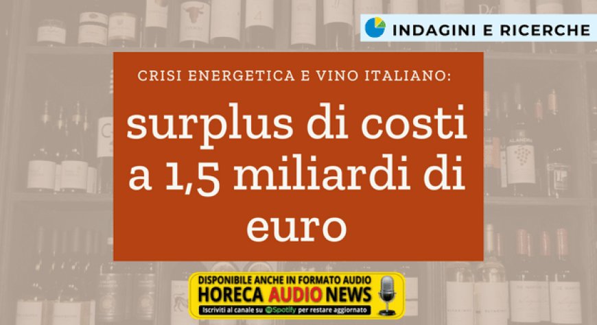 Crisi energetica e vino italiano: surplus di costi a 1,5 miliardi di euro