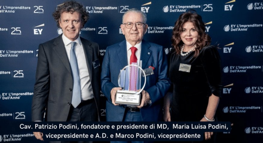 La famiglia Podini riceve il Premio EY L’Imprenditore dell’Anno®