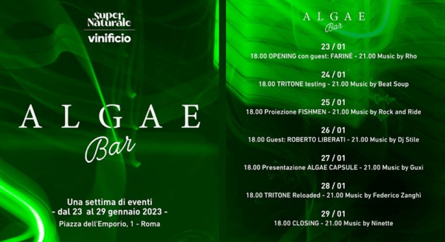 Parte il tour di Algae Bar, la prima tappa al Vinificio a Roma