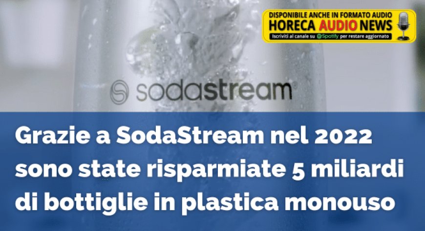 Grazie a SodaStream nel 2022 sono state risparmiate 5 miliardi di bottiglie in plastica monouso