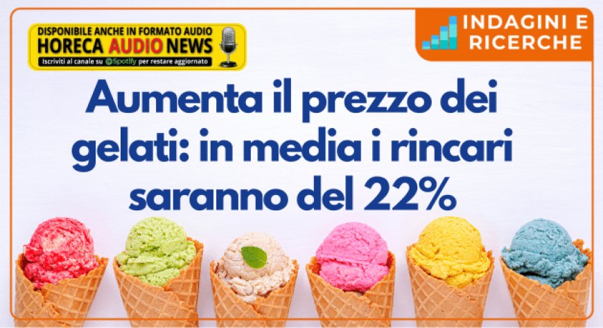 Aumenta il prezzo dei gelati: in media i rincari saranno del 22%