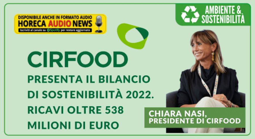 CIRFOOD presenta il Bilancio di Sostenibilità 2022. Ricavi oltre 538 milioni di euro