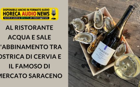 Al ristorante Acqua e Sale l'abbinamento tra ostrica di Cervia e il Famoso di Mercato Saraceno