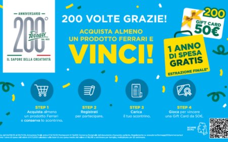 Ferrari Formaggi lancia il concorso a premi “200 Volte Grazie!”