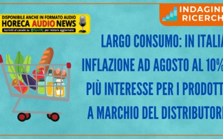 Largo consumo: in Italia inflazione ad agosto al 10%, più interesse per i prodotti a marchio del distributore