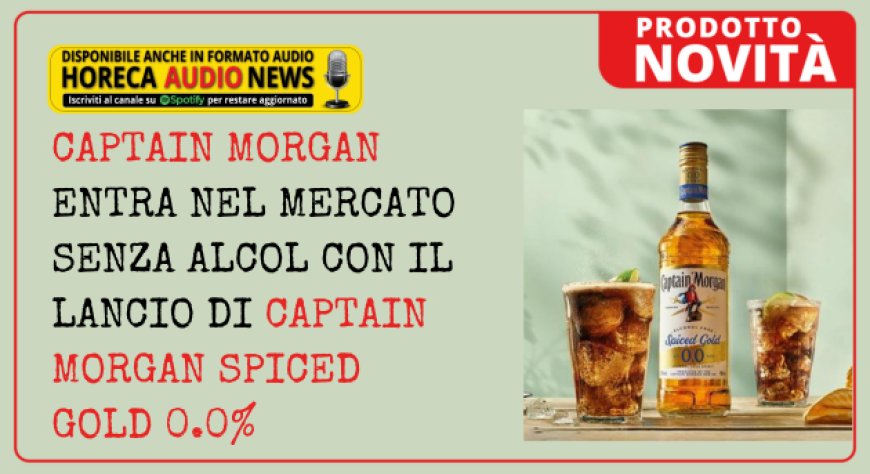 Captain Morgan entra nel mercato senza alcol con il lancio di Captain Morgan Spiced Gold 0.0%