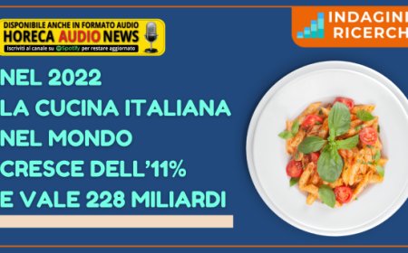 Nel 2022 la cucina italiana nel mondo cresce dell’11% e vale 228 miliardi