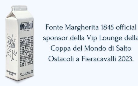 Fonte Margherita 1845 official sponsor della Vip Lounge della Coppa del Mondo di Salto Ostacoli a Fieracavalli 2023.