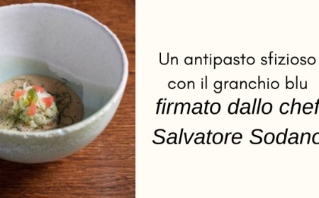 Un antipasto sfizioso con il granchio blu, firmato dallo chef Salvatore Sodano