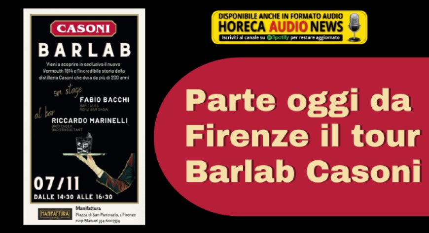 Parte oggi da Firenze il tour Barlab Casoni