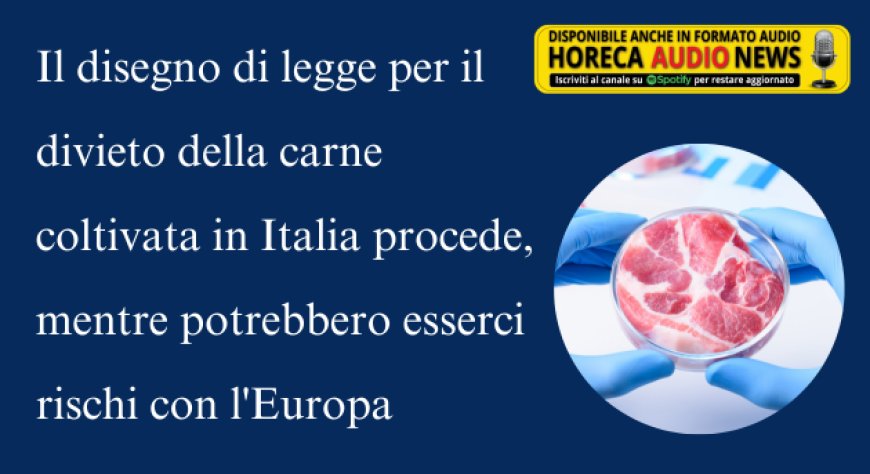 Il disegno di legge per il divieto della carne coltivata in Italia procede, mentre potrebbero esserci rischi con l'Europa