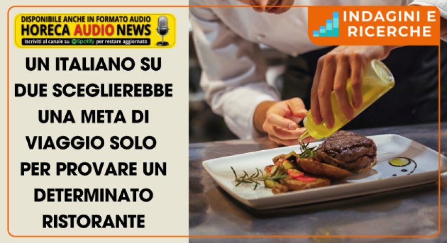Un italiano su due sceglierebbe una meta di viaggio solo per provare un determinato ristorante