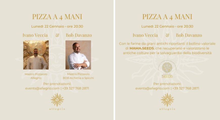 22 gennaio 2024 - Allegrìo Restaurant a Roma - Pizza a 4 Mani
