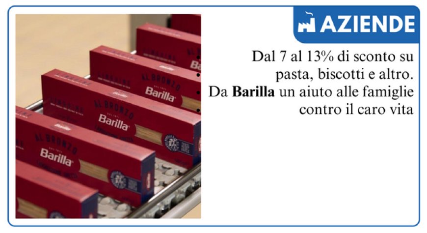 Barilla a sostegno degli italiani: da febbraio calano i prezzi di pasta, biscotti e merendine