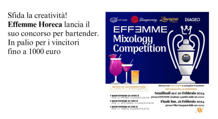 Aperte le iscrizioni per la Effemme Mixology Competition