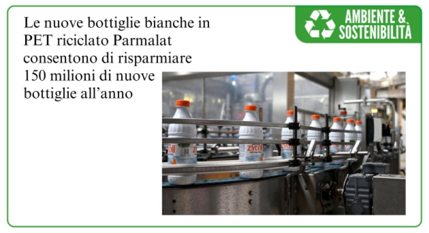 Parmalat lancia la prima bottiglia in plastica bianca R-pet per il latte