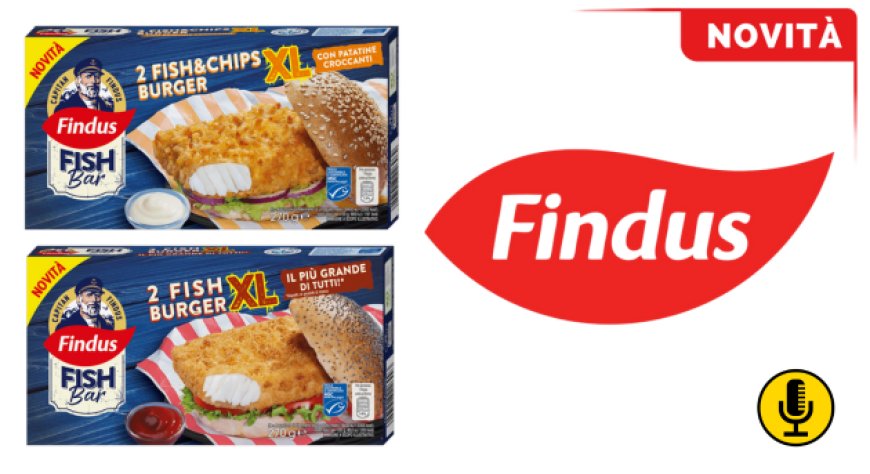 Findus rilancia la linea Fish Bar con due referenze in formato XL: Fish Burger e Fish&Chips Burger